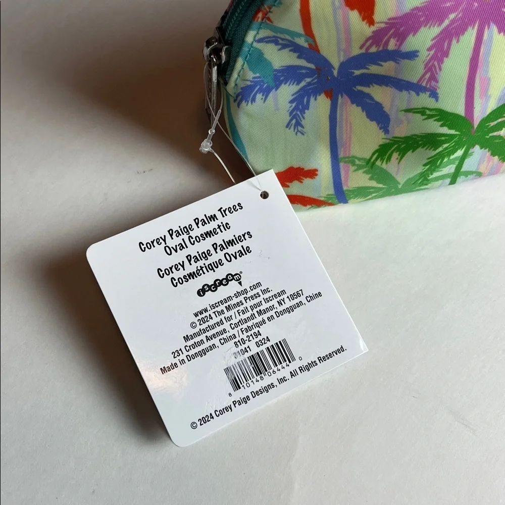 Iscream x Corey Paige Designs Palm Trees Cosmetic Bag - NWT